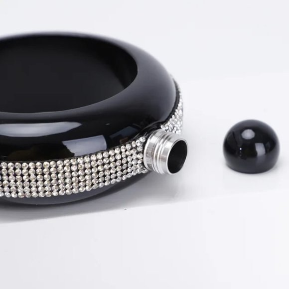 Silver Bracelet Flask with Rhinestones For The Ladies! - Picture 4 of 5